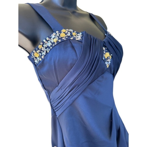 Jodi Christopher Bejeweled Open Back Pleated Fit & Flare Mini Dress Size 1 - Picture 13 of 15